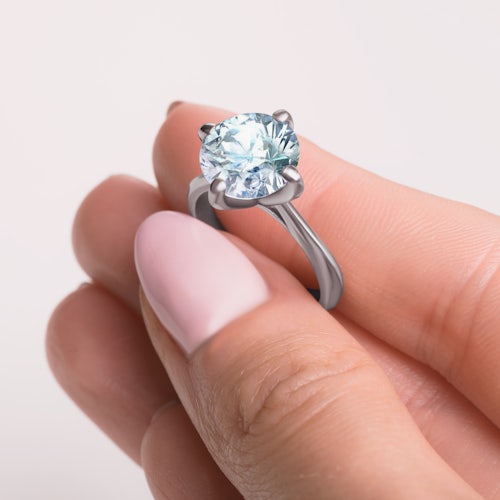 Pierścionek zaręczynowy The Light: białe złoto, diament